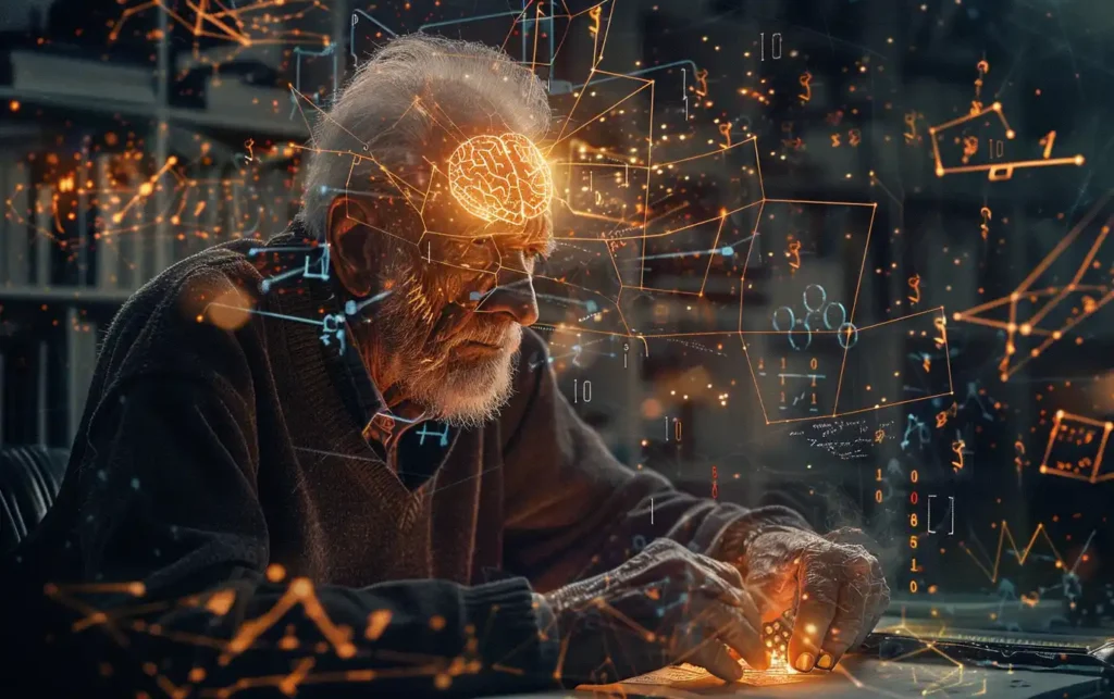 elderly man vibrant active brain attention puzzles zest memory
