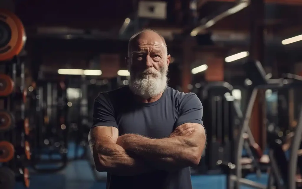 healthy older man gym workout zest multivitamin