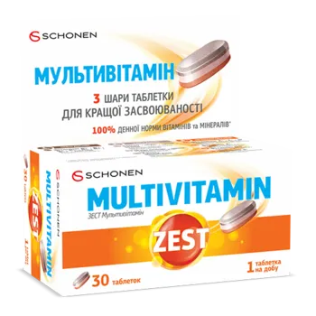 Упаковка ZEST Мультивитамин 30 таблеток