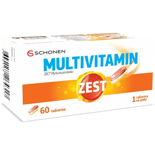 Упаковка ZEST Multivitamin 60 таблеток