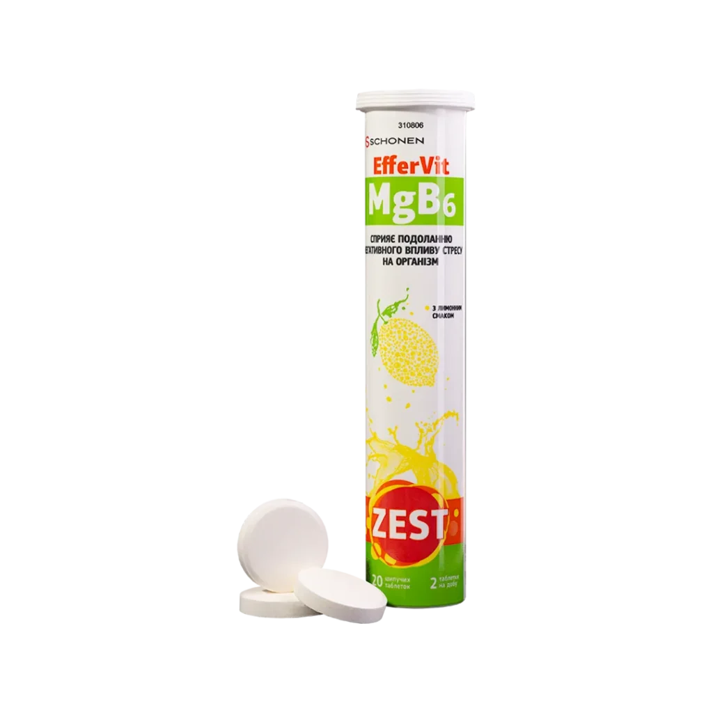 Упаковка ZEST EfferVit MgB6 с шипучими таблетками