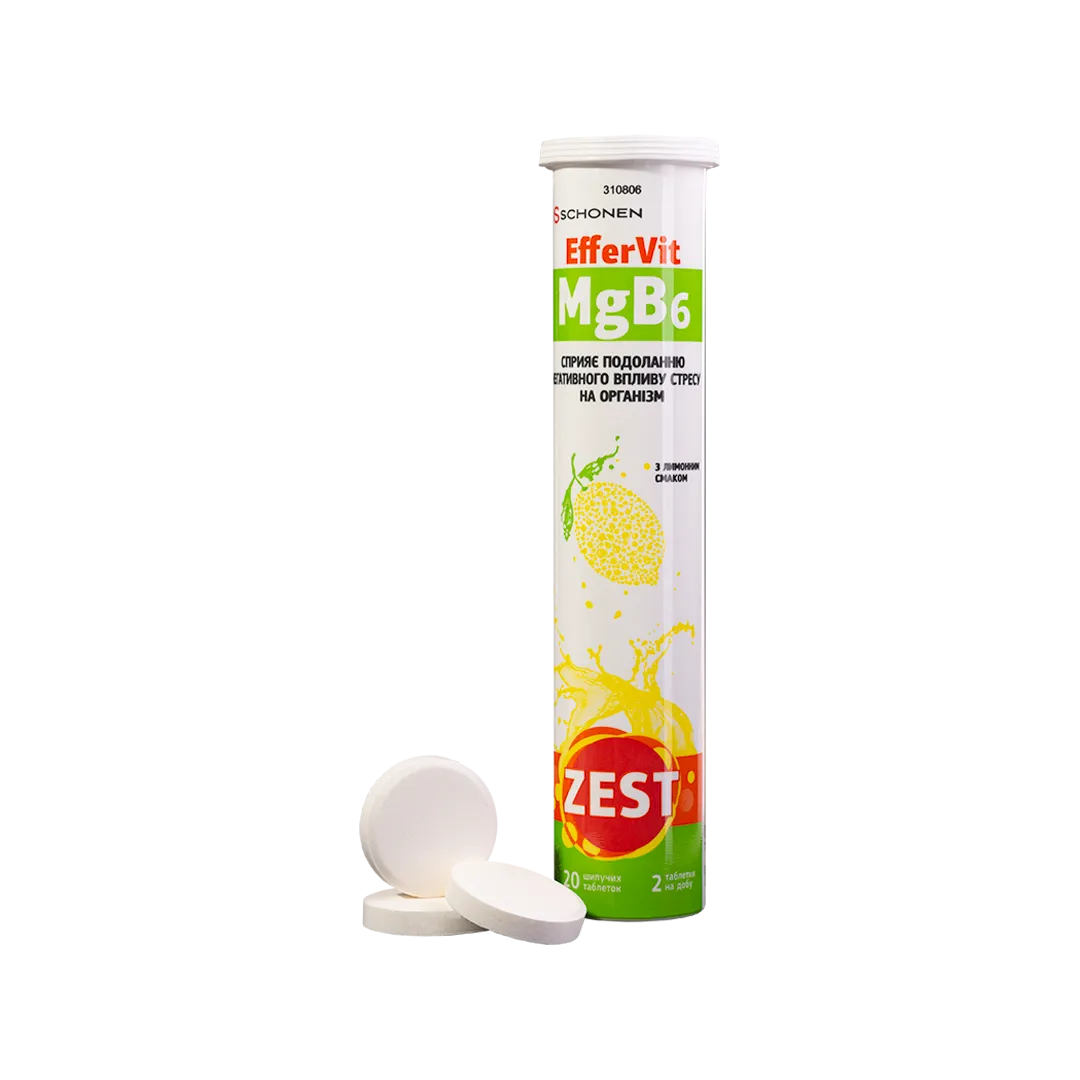 Упаковка ZEST EfferVit MgB6 с шипучими таблетками