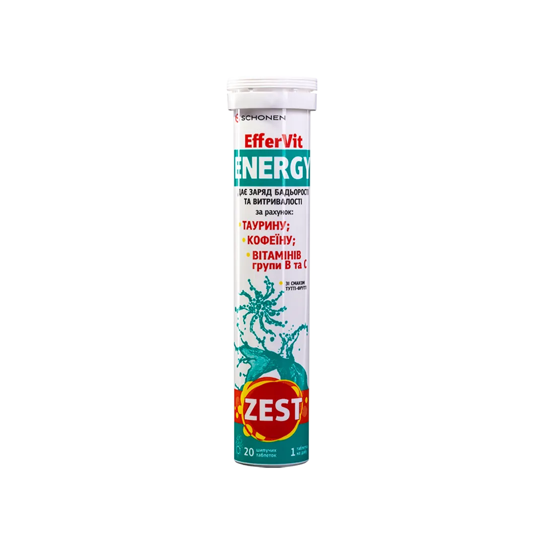 Туба ZEST EfferVit Energy 20 шипучих таблеток