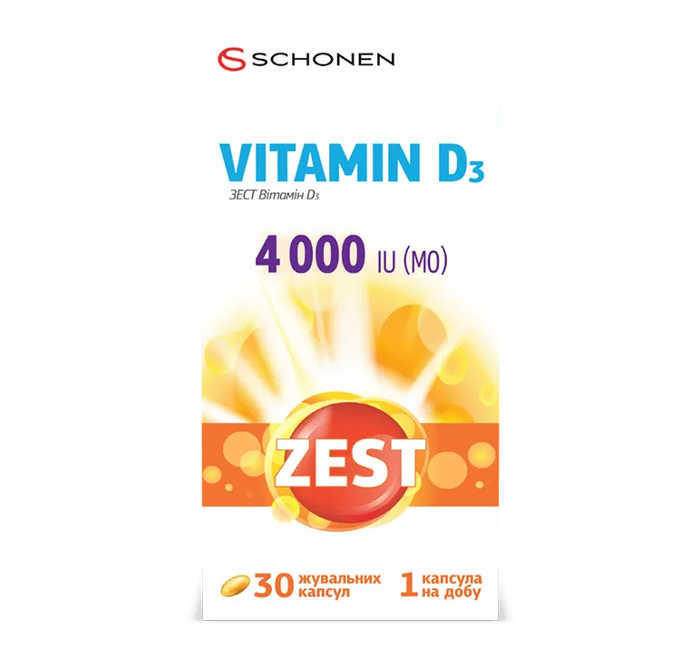 ZEST Vitamin D3 4000 IU 30 капсул