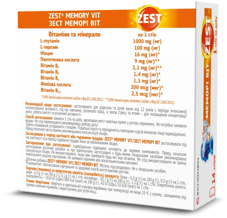 Инструкция ZEST Memory Vit