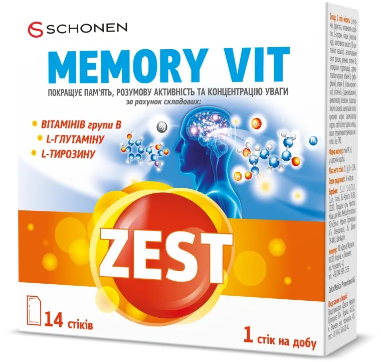 Упаковка ZEST Memory Vit 14 стіків