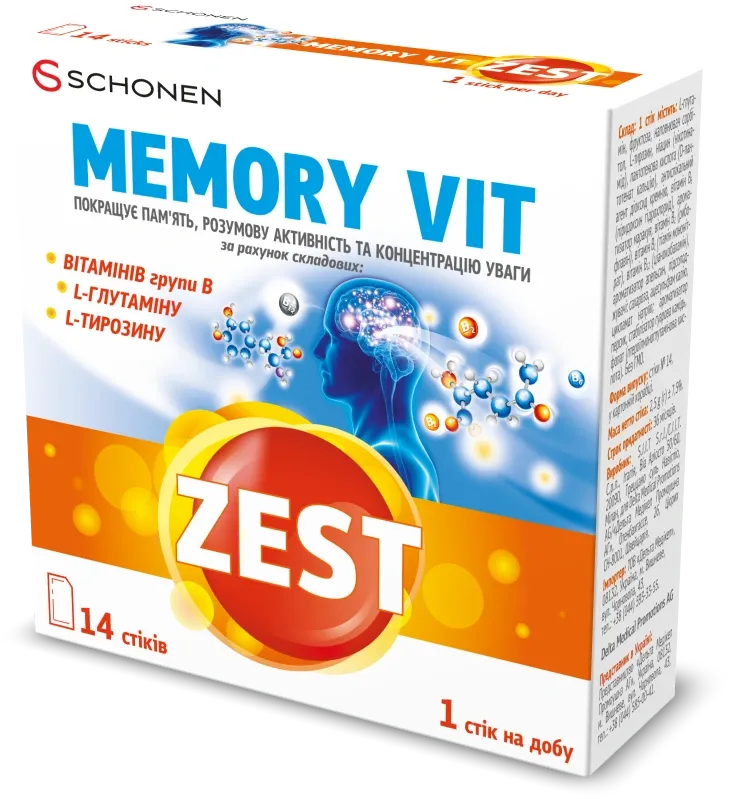 Упаковка ZEST Memory Vit