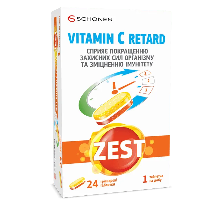 Упаковка ZEST Vitamin C Retard 24 таблетки